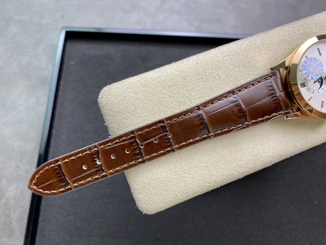 PATEK CALATRAVA MOONPHASE ANNUAL CALENDAR GOLD CASE WHITE DIAL