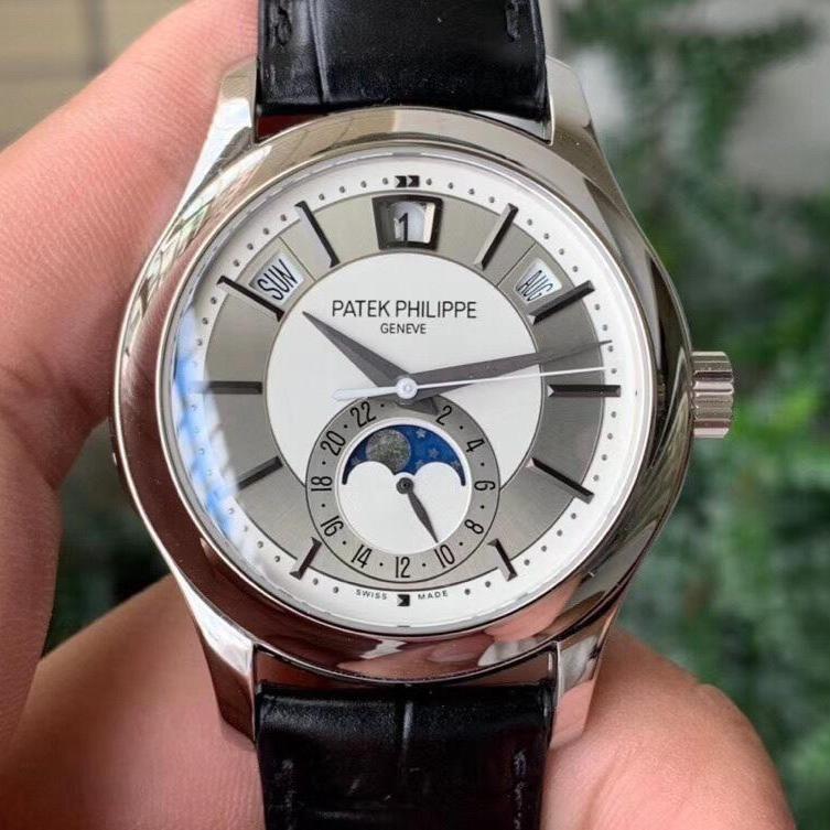 PATEK ANNUAL CALENDAR STAINLESS STEEL CASE WHITE DIAL