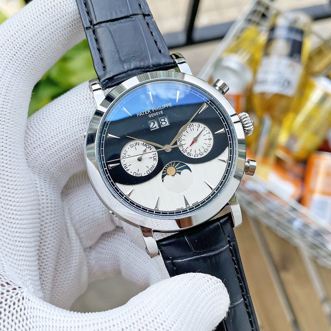 PATEK ANNUAL CALENDAR BLACK WHITE DIAL