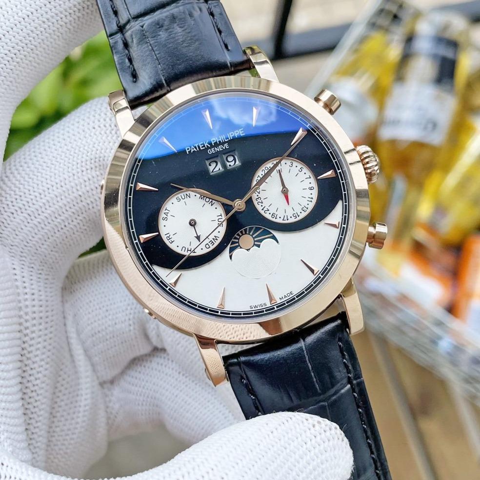 PATEK ANNUAL CALENDAR BLACK WHITE DIAL