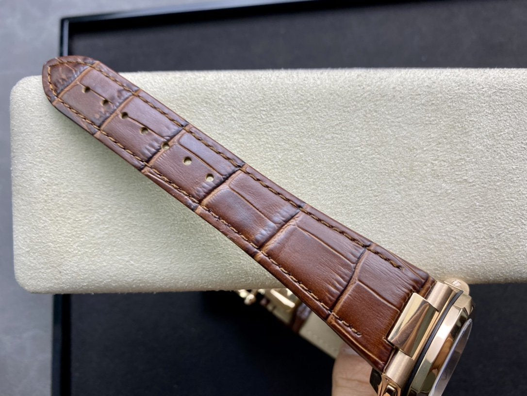 PATEK NAUTILUS 5980R-001 ROSE GOLD CHRONOGRAPH LEATHER