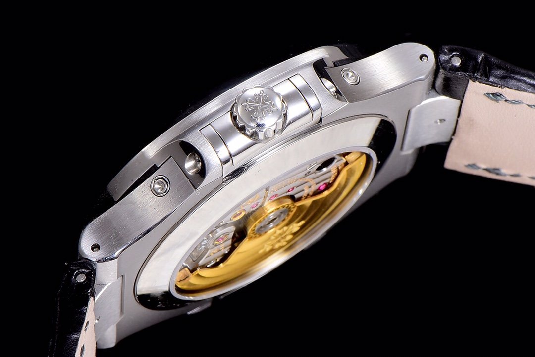 PATEK NAUTILUS MOONPHASE ANNUAL CALENDAR WHITE DIAL LEATHER