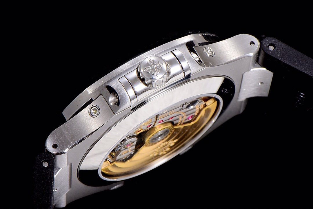 PATEK NAUTILUS MOONPHASE ANNUAL CALENDAR BLACK DIAL RUBBER