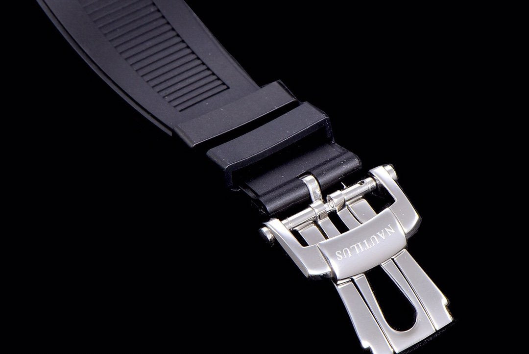 PATEK NAUTILUS MOONPHASE ANNUAL CALENDAR BLACK DIAL RUBBER