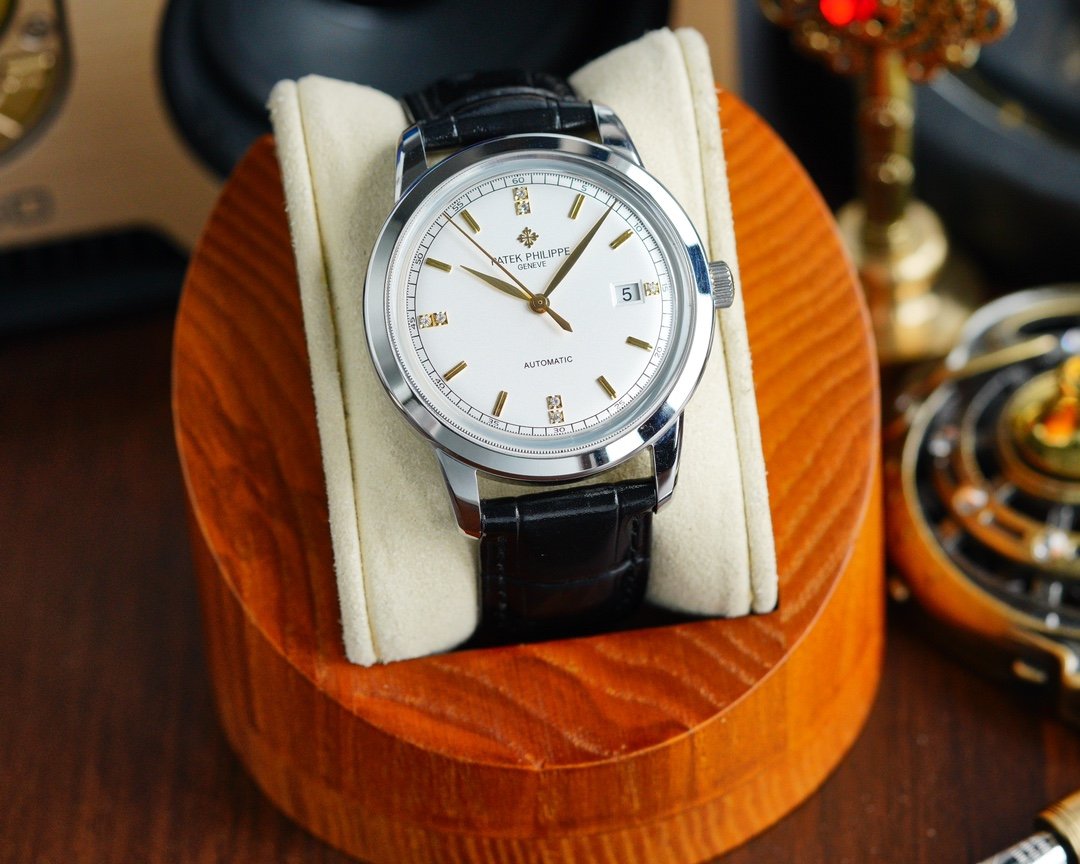 PATEK CALATRAVA 40MM WHITE DIAL DIAMOND NUMERALS