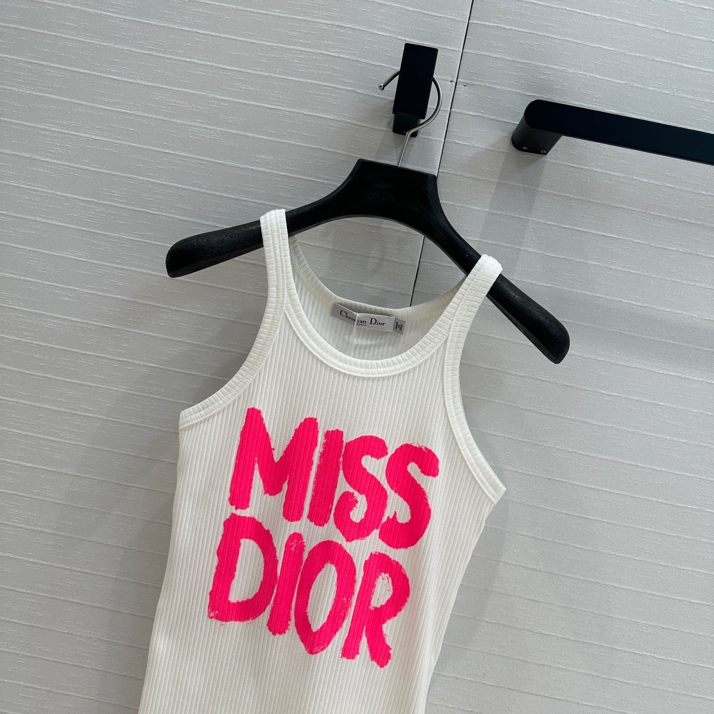 Miss CD Graffiti print striped vest