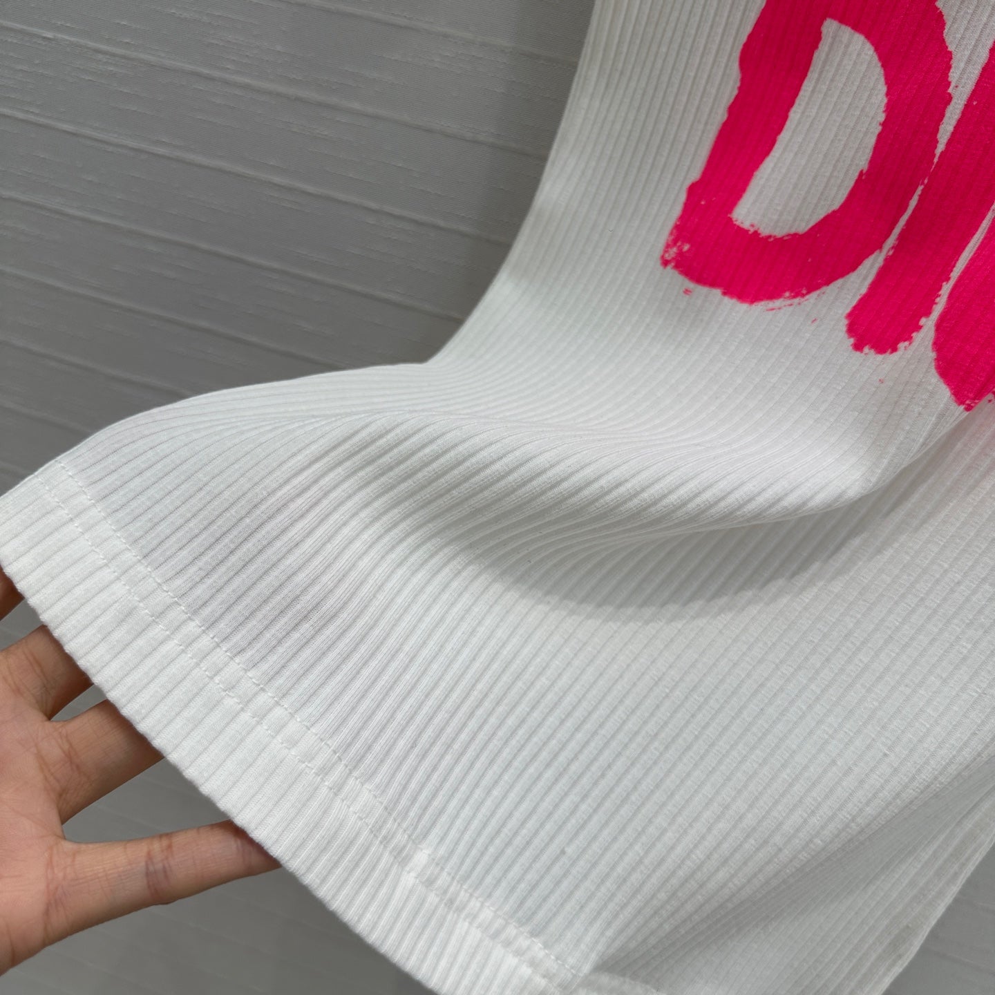 Miss CD Graffiti print striped vest