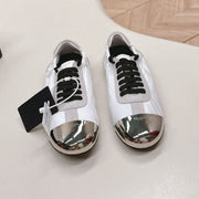 Prada Collapse Sneakers White Gray Re-Nylon and Suede With Metal Toecap 407095