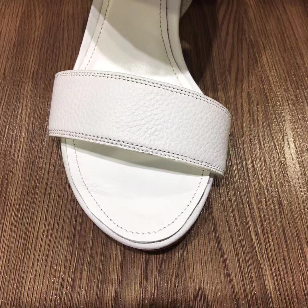 LV Horizon Ankle Strap Sandals 75mm White Calfskin
