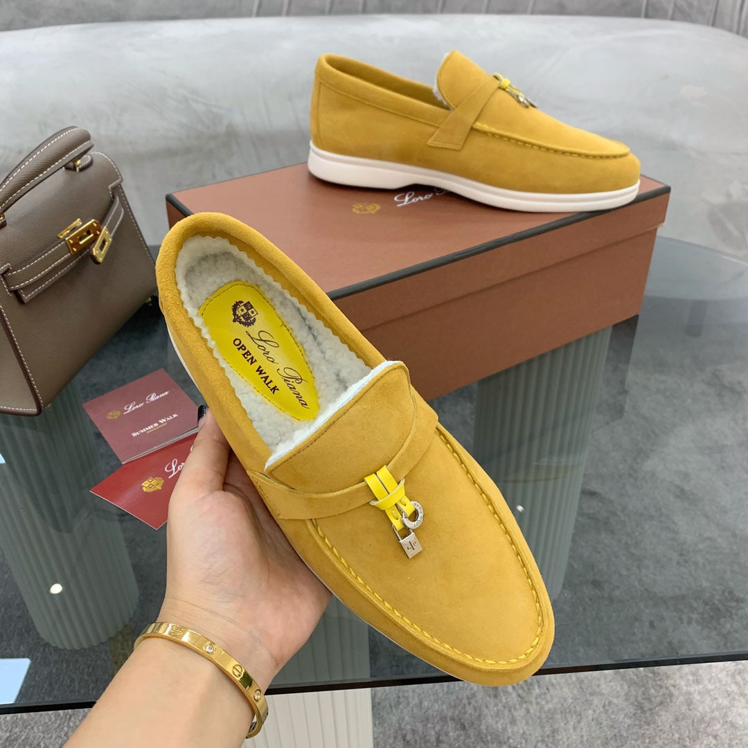 LP 26SS Summer Charm Walk Loafer Yellow Suede Wool 606485