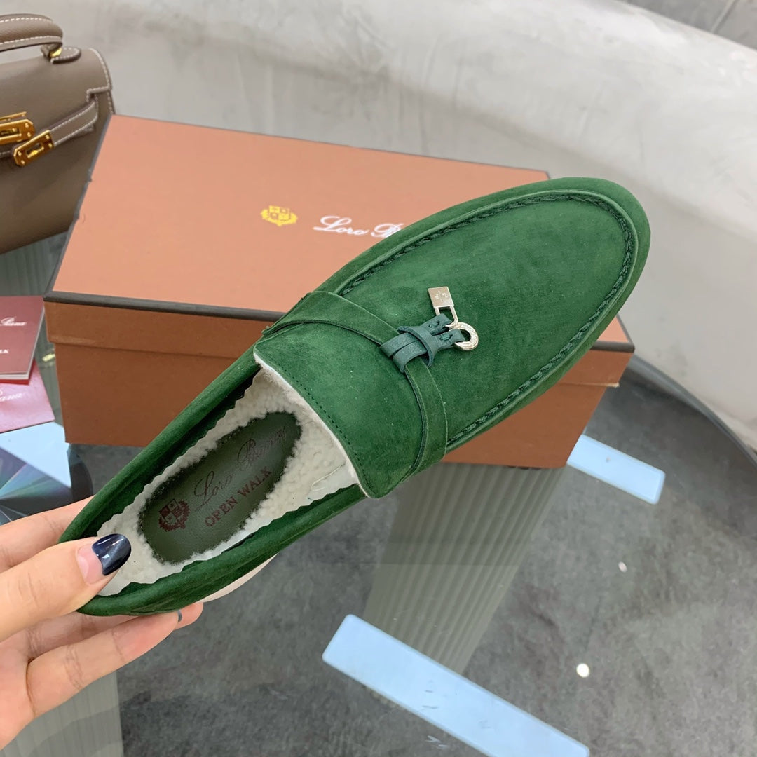 LP 26SS Summer Charm Walk Loafer Green Suede Wool 606482