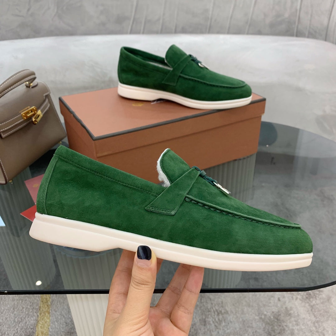 LP 26SS Summer Charm Walk Loafer Green Suede Wool 606482