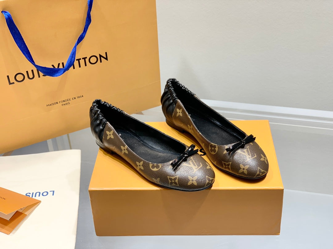 LV Joy Ballerina Dark Brown Mix Black Monogram Calfskin