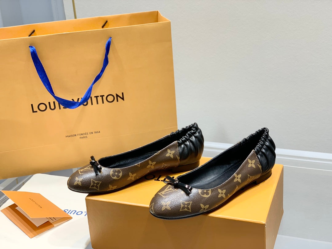 LV Joy Ballerina Dark Brown Mix Black Monogram Calfskin