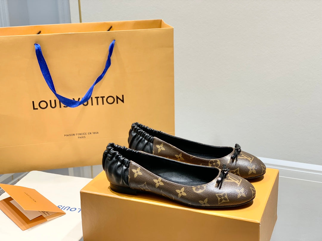 LV Joy Ballerina Dark Brown Mix Black Monogram Calfskin