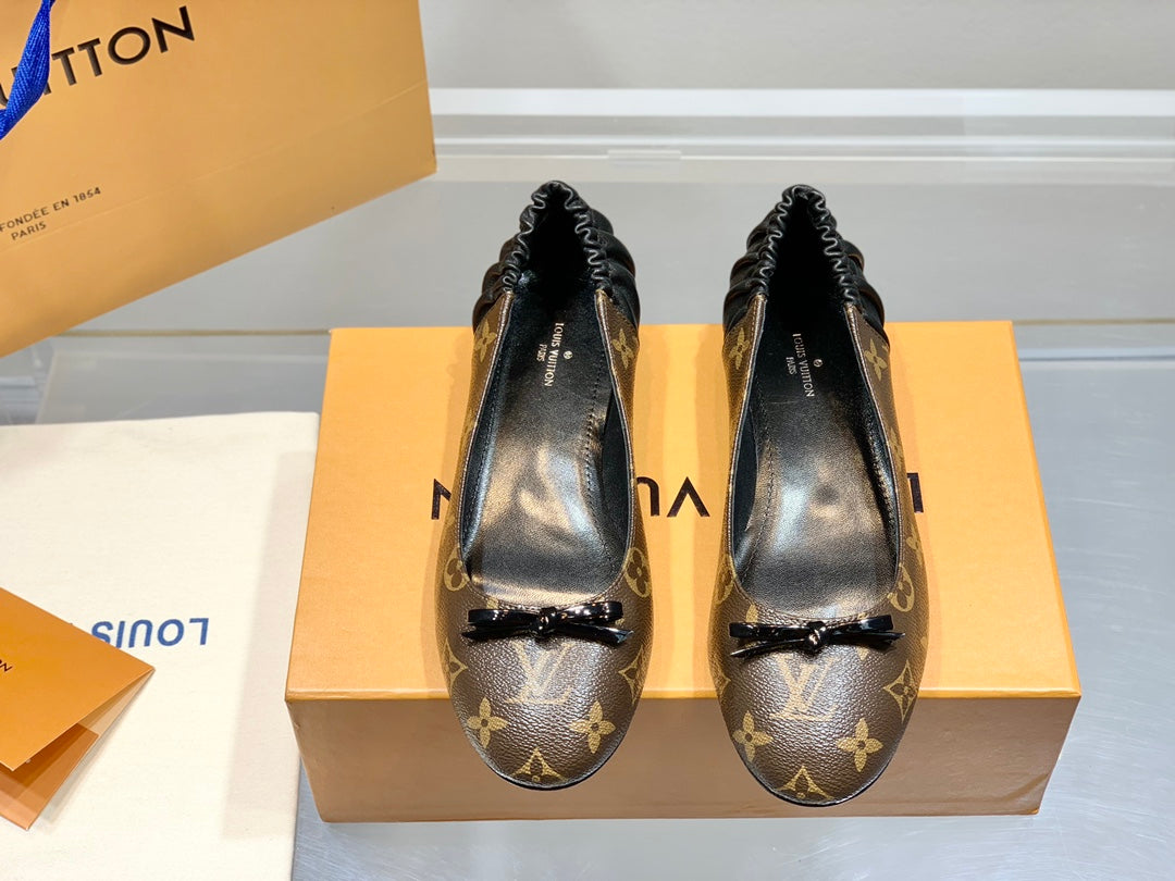 LV Joy Ballerina Dark Brown Mix Black Monogram Calfskin