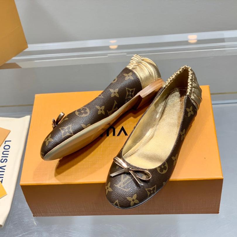 LV Joy Ballerina Dark Brown Mix Yellow Monogram Calfskin