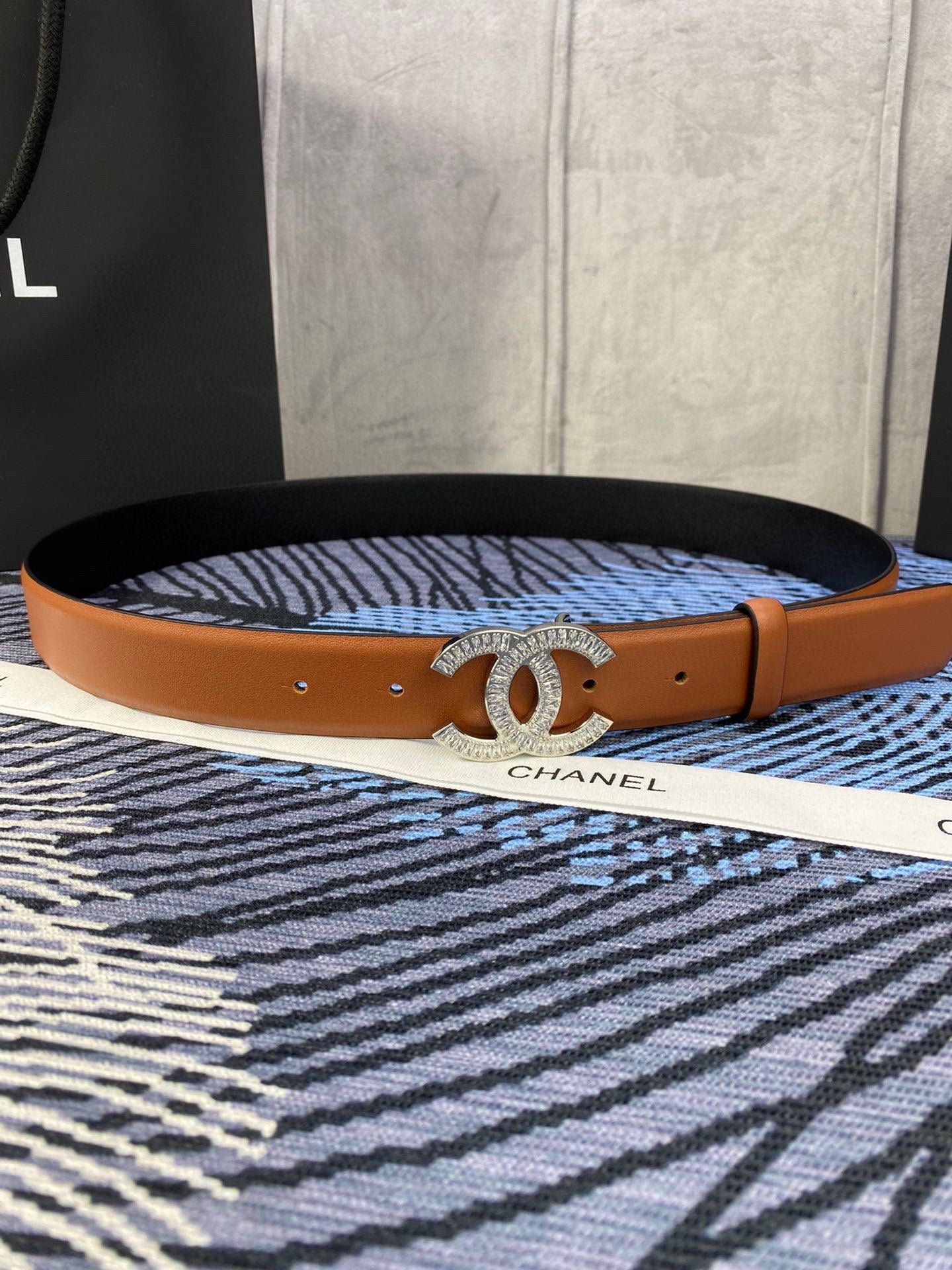 CC Women's Belt 3.0CM Brown Cowhide 615101
