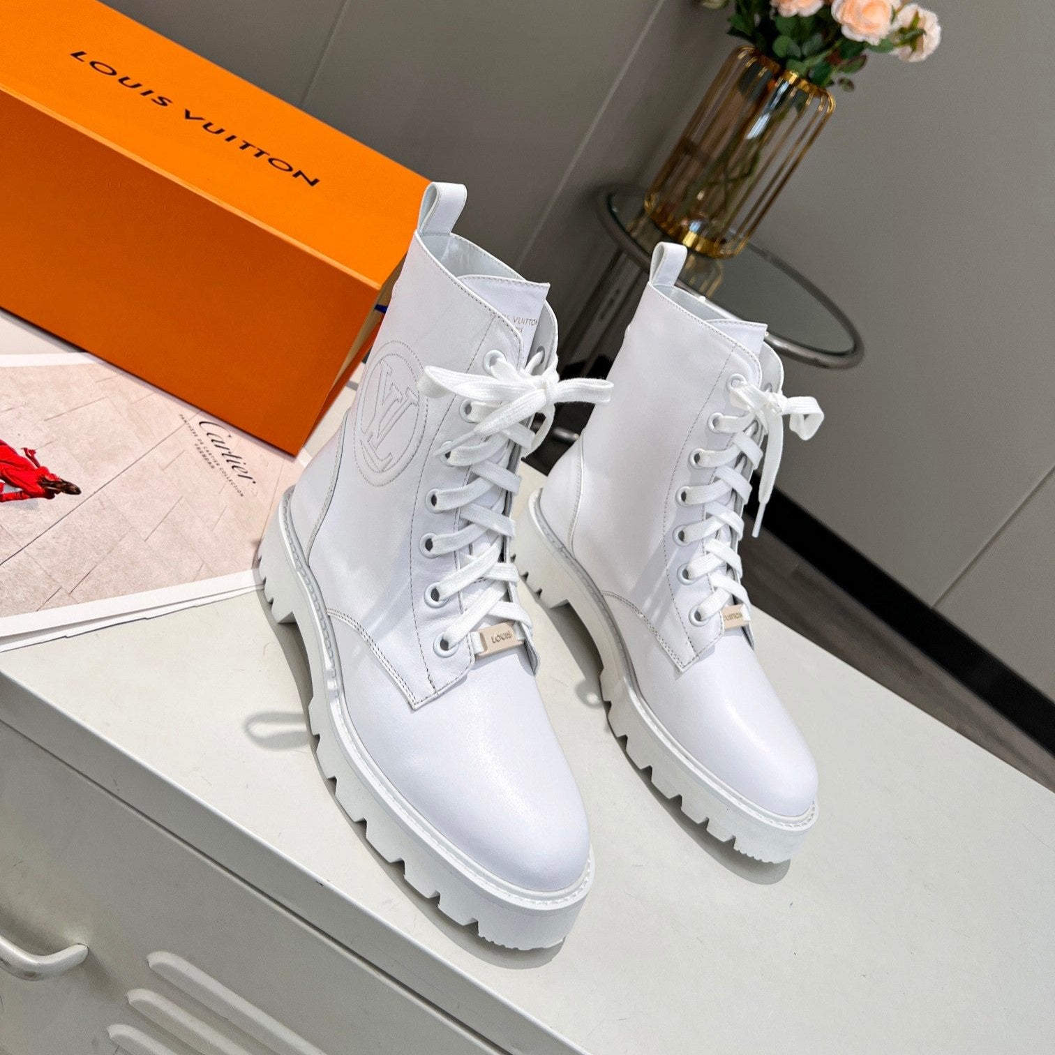 LV Rangers Boots 30mm White Calfskin