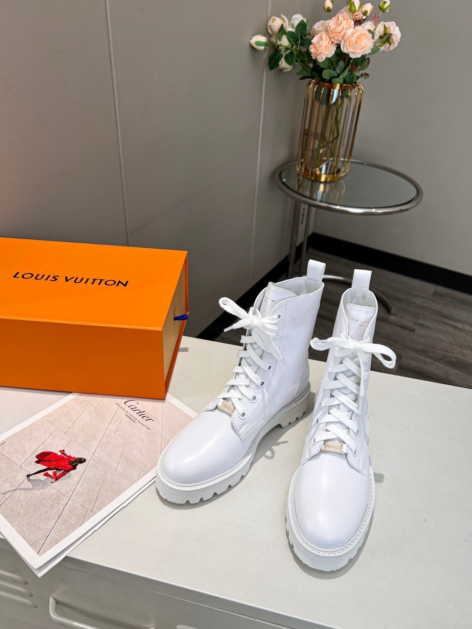 LV Rangers Boots 30mm White Calfskin