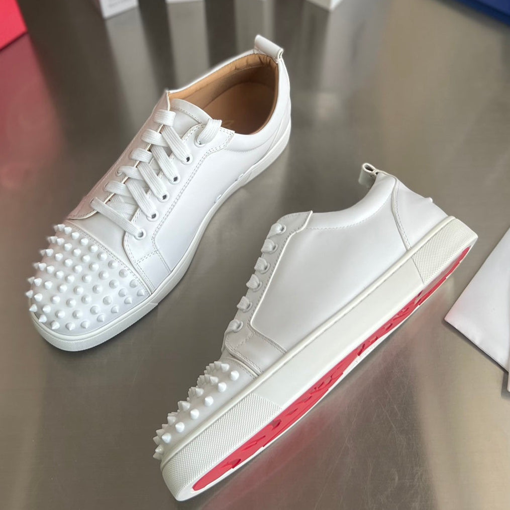 Christian Louboutin Louis Junior Spikes White Cowhide 332091