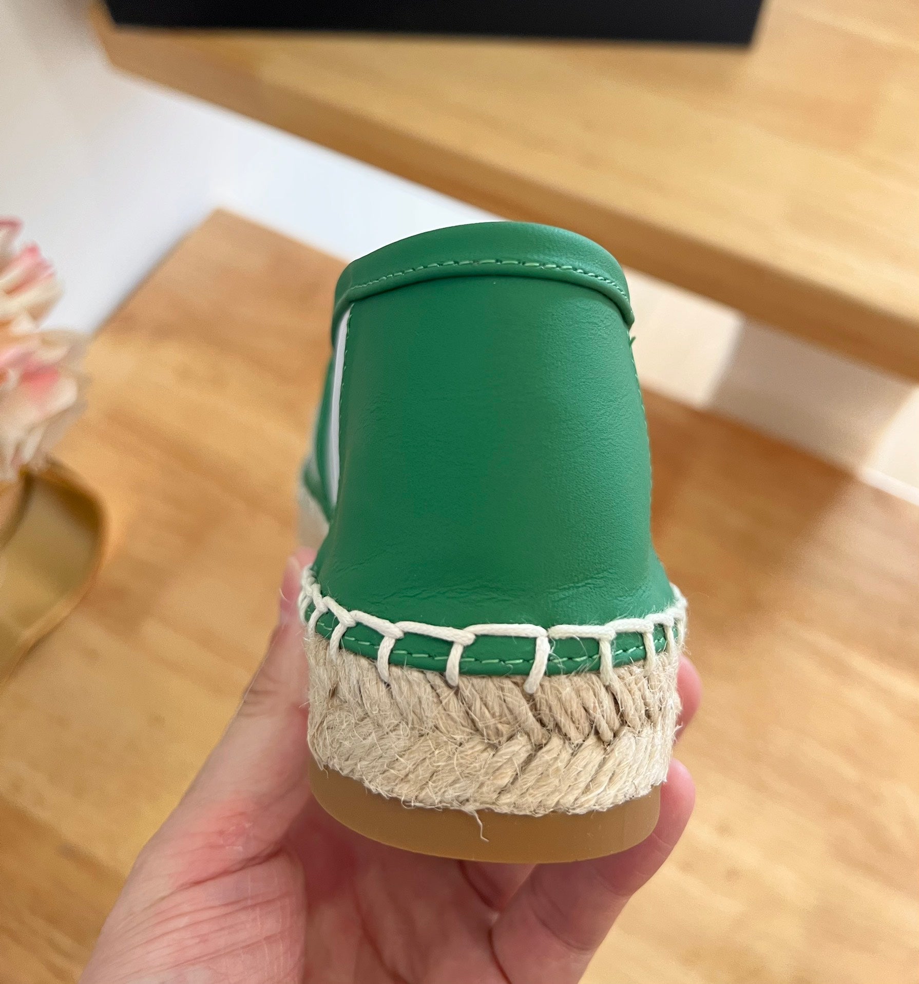 SL YVES LOGO SLIP ON DARK GREEN CALFSKIN AND MESH