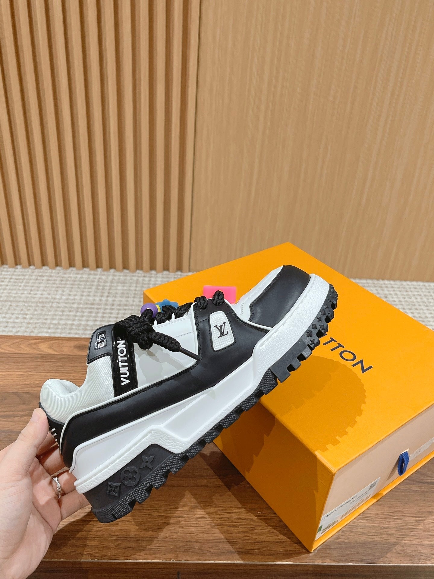 LV Trainer Maxi Sneaker White Mix Black Calfskin