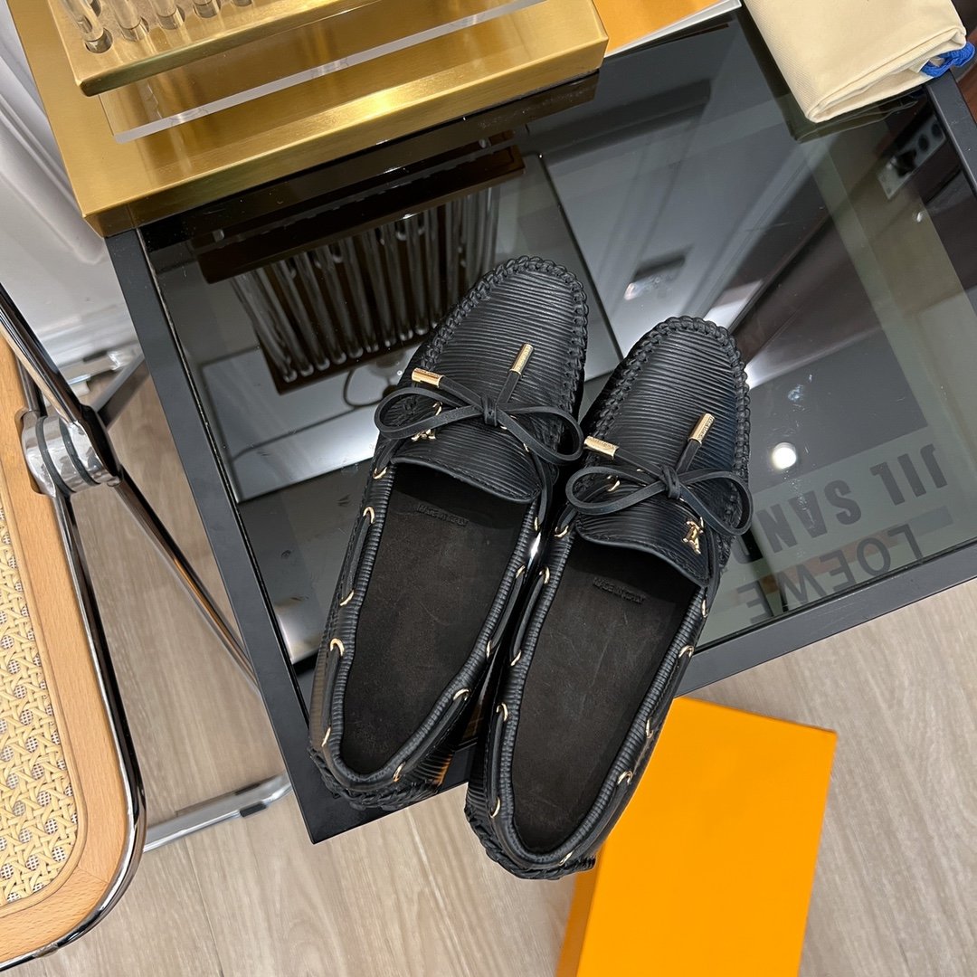 LV GLORIA FLAT LOAFER PLAIN BLACK