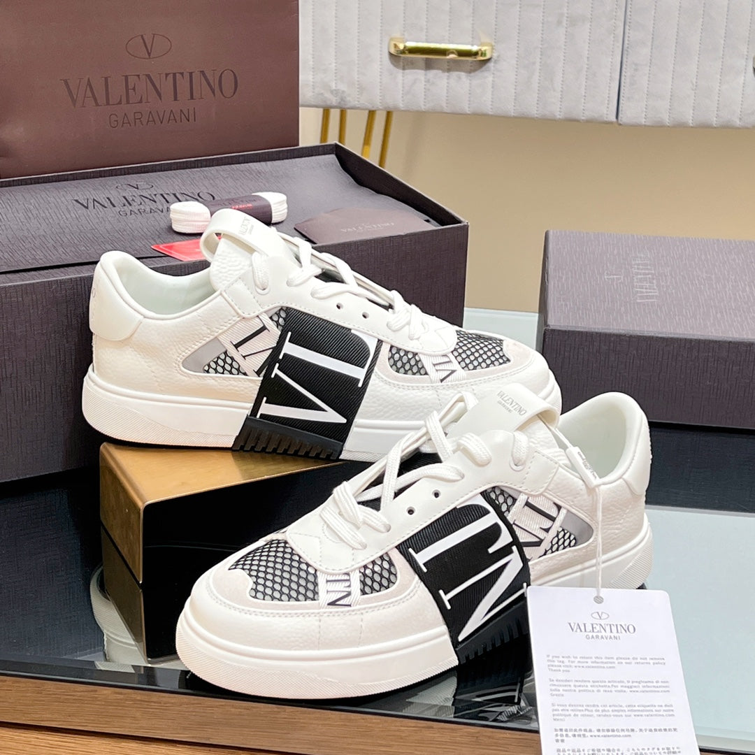 VT 2025 Sneakers White Black Mesh Calfskin Fabric 546969