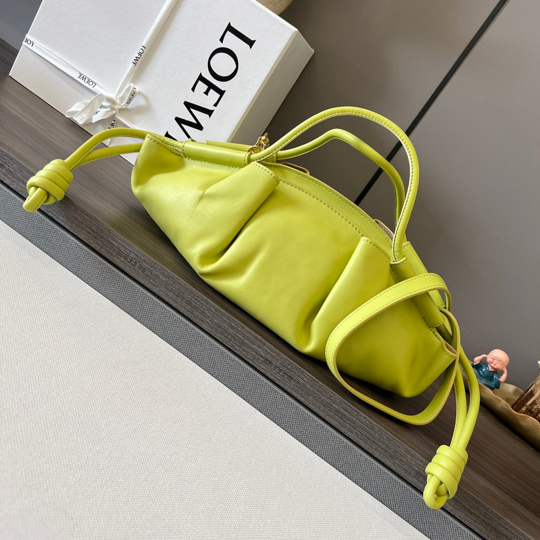 Loewe Small Dumpling Bag 35 Lemon Yellow Calfskin 280647