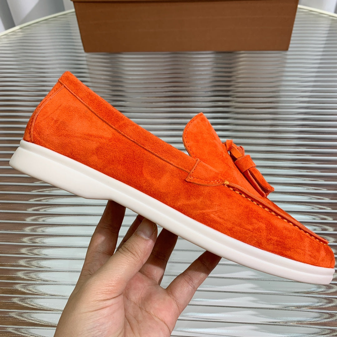 lp dot sole walk loafer orange suede