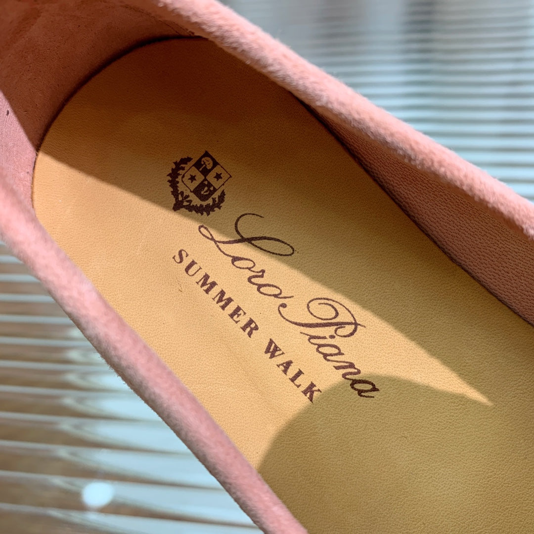 lp dot sole walk loafer brownish pink suede