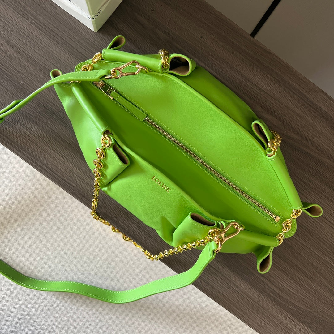 Loewe Small Dumpling Bag 35 Green Calfskin 280643