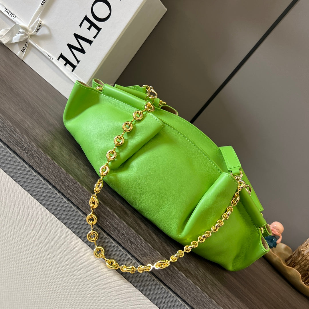 Loewe Small Dumpling Bag 35 Green Calfskin 280643