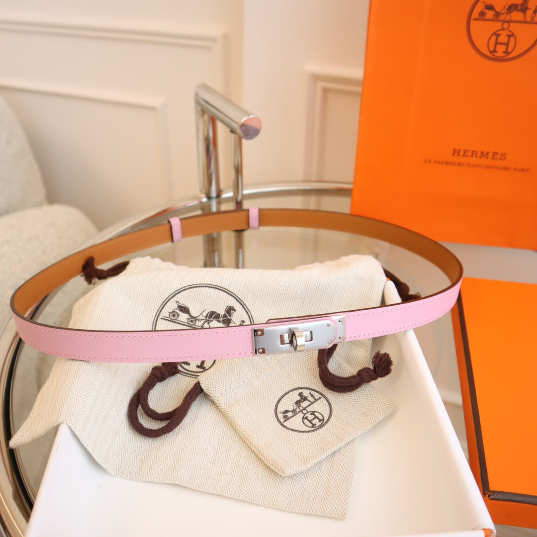 hm kelly belt 18mm pink epsom leather