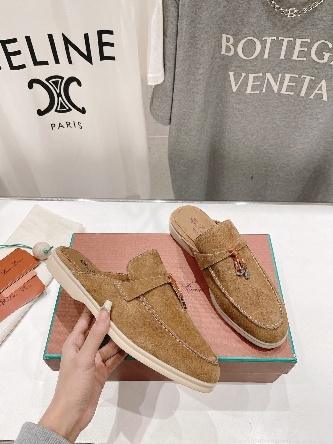 LP CHARMS WALK BABOUCHE LOAFERS COPPER SUEDE