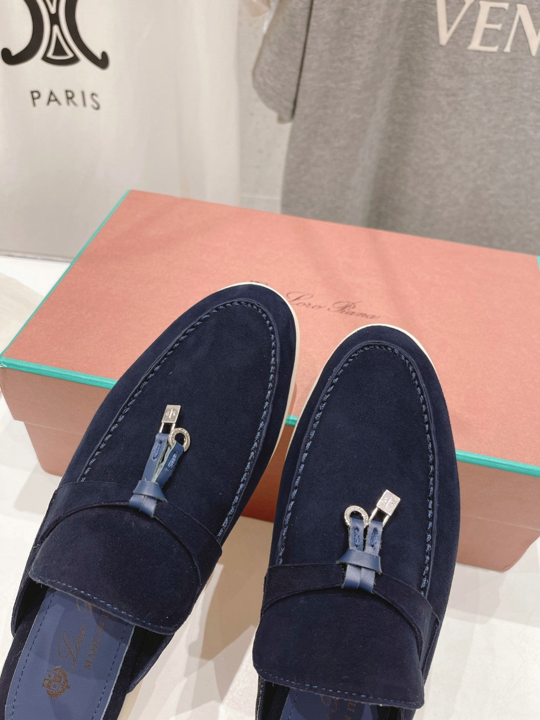 LP CHARMS WALK BABOUCHE LOAFERS DENIM SUEDE