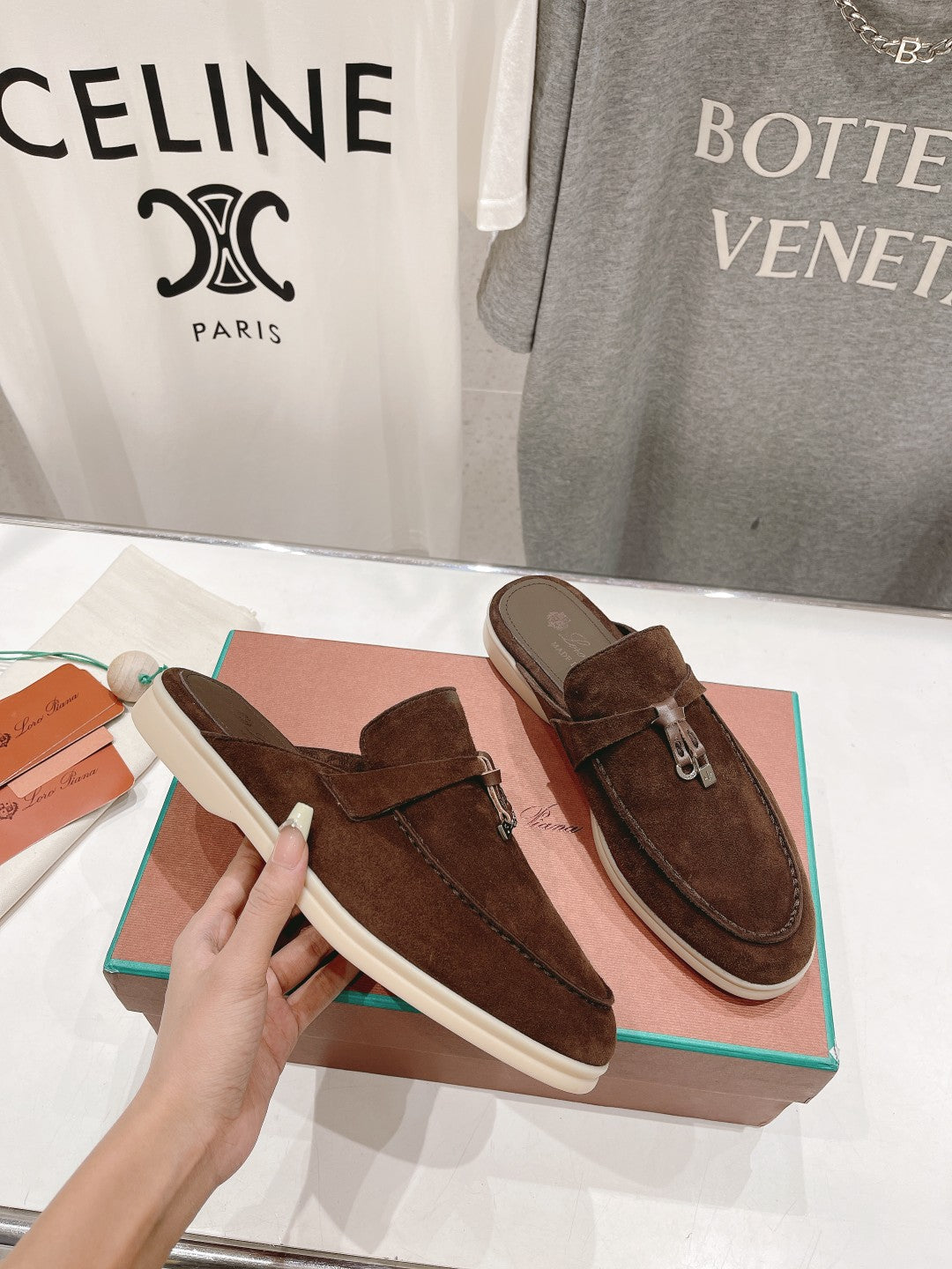 LP CHARMS WALK BABOUCHE LOAFERS BROWN SUEDE