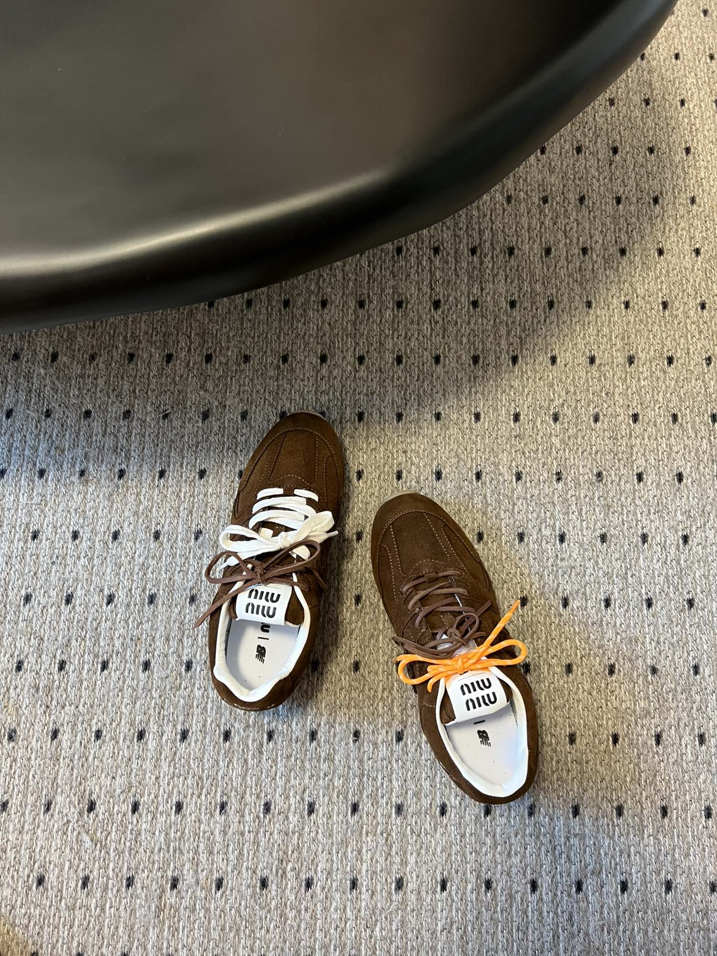 Miu Balance 530 Sneaker Solid Brown Suede