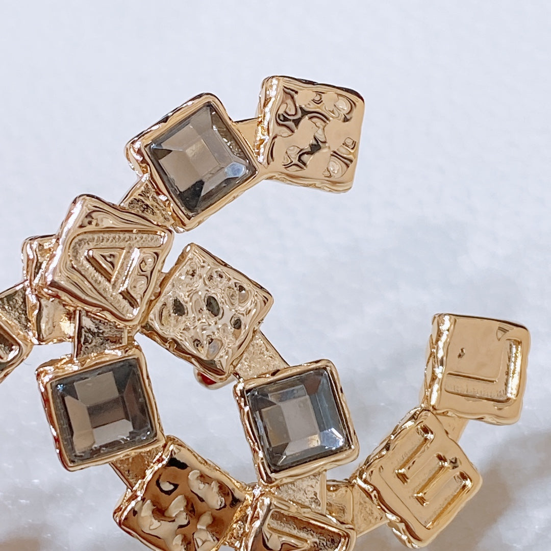 CHANEL BELT 3CM IN STAR COMMAND BLUE AND BLACK LAMBSKIN WITH CRYSTAL GOLD HARDWARE