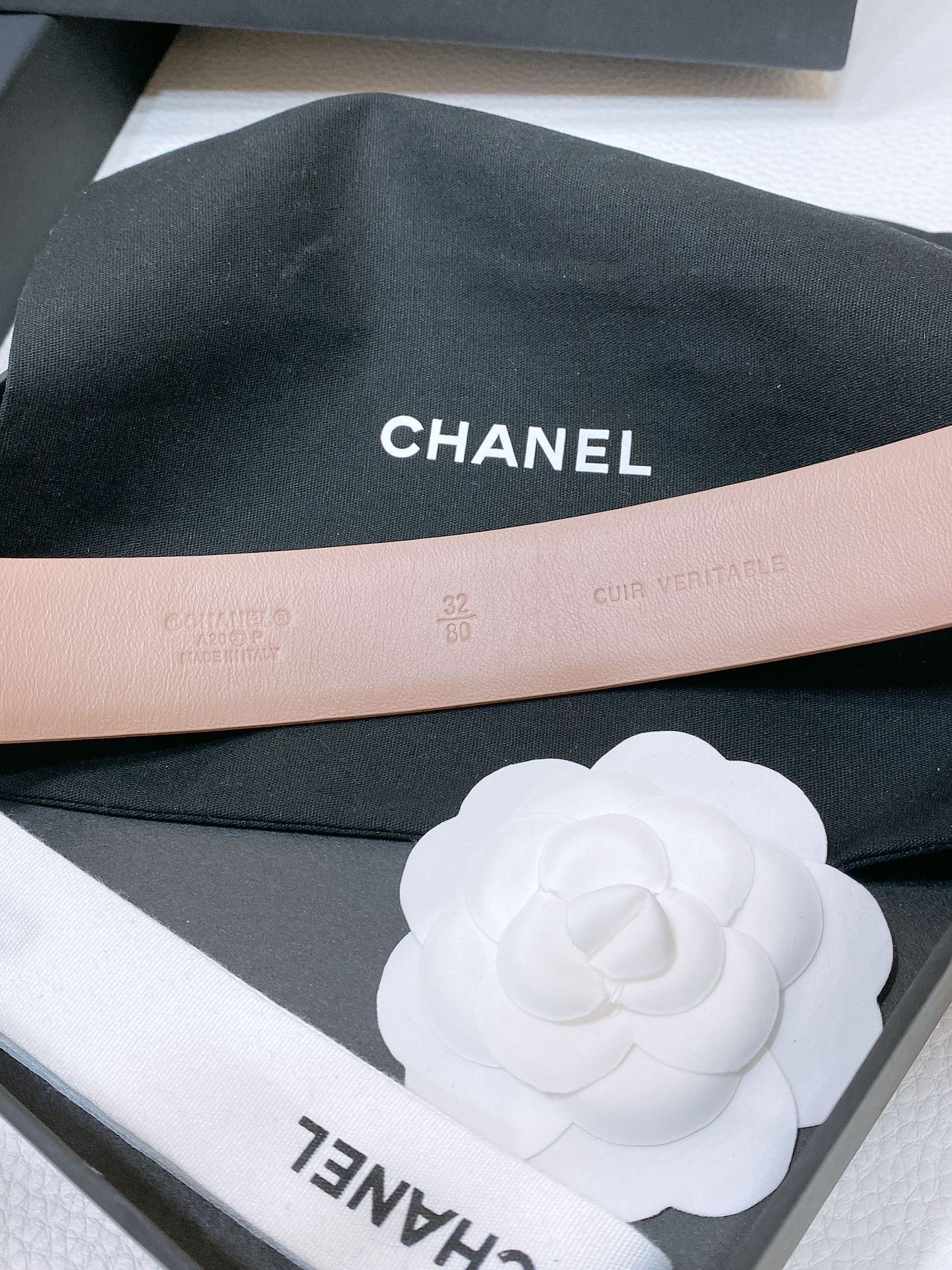 CHANEL BELT 3CM IN ROSY BROWN LAMBSKIN GOLD HARDWARE