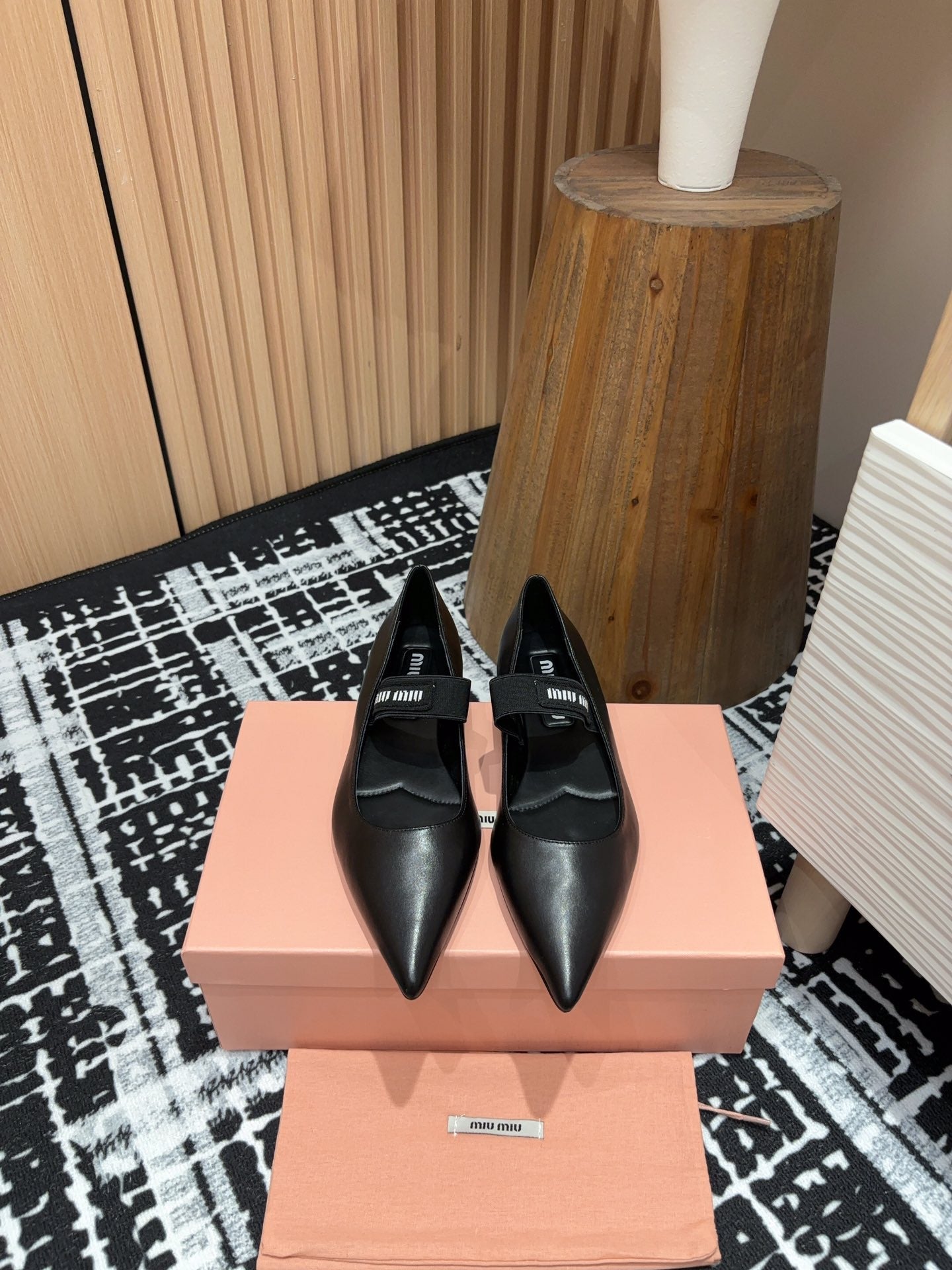 Miu Mary Jane Black Lambskin