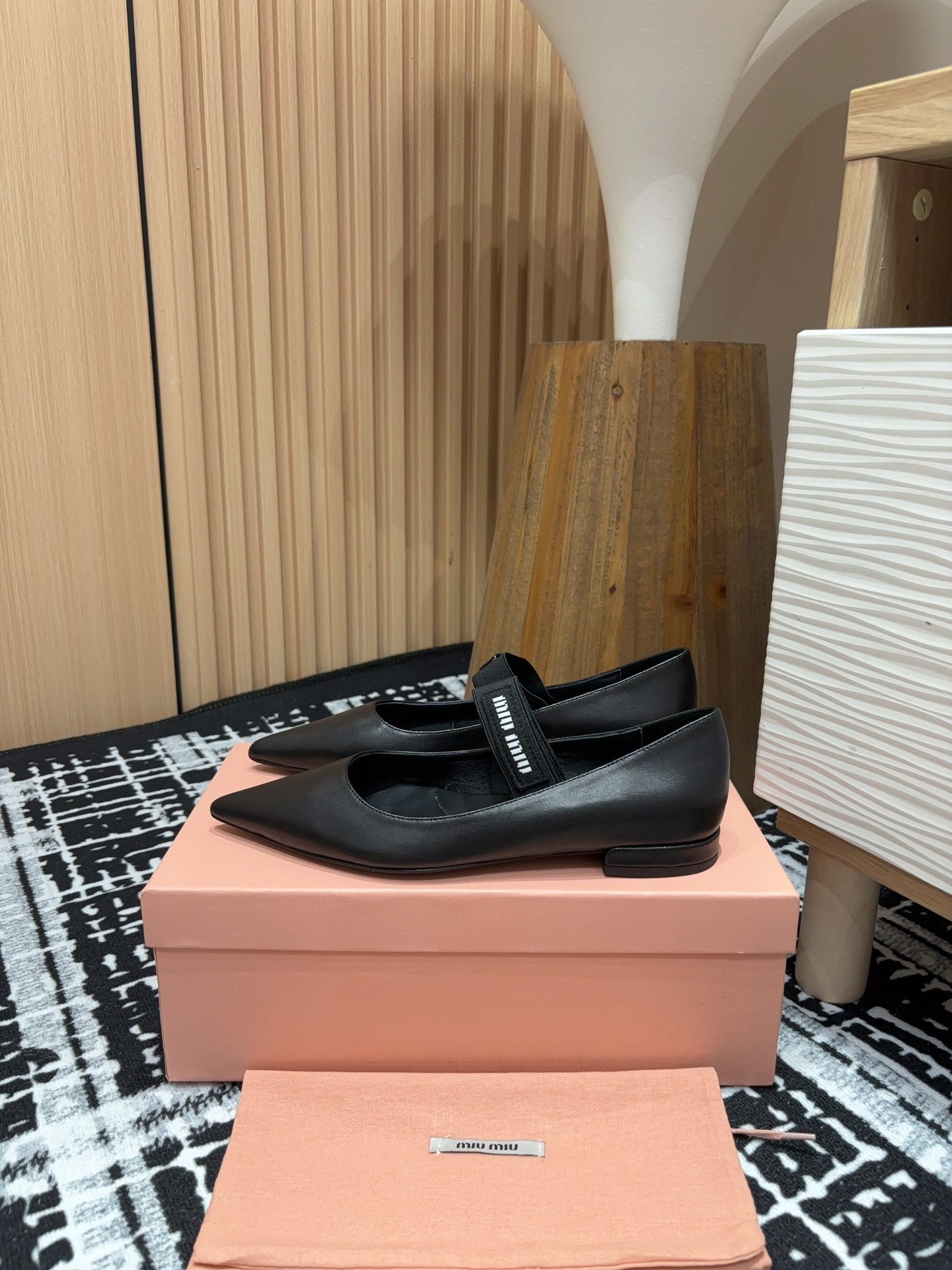 Miu ballerinas Black Sheepskin