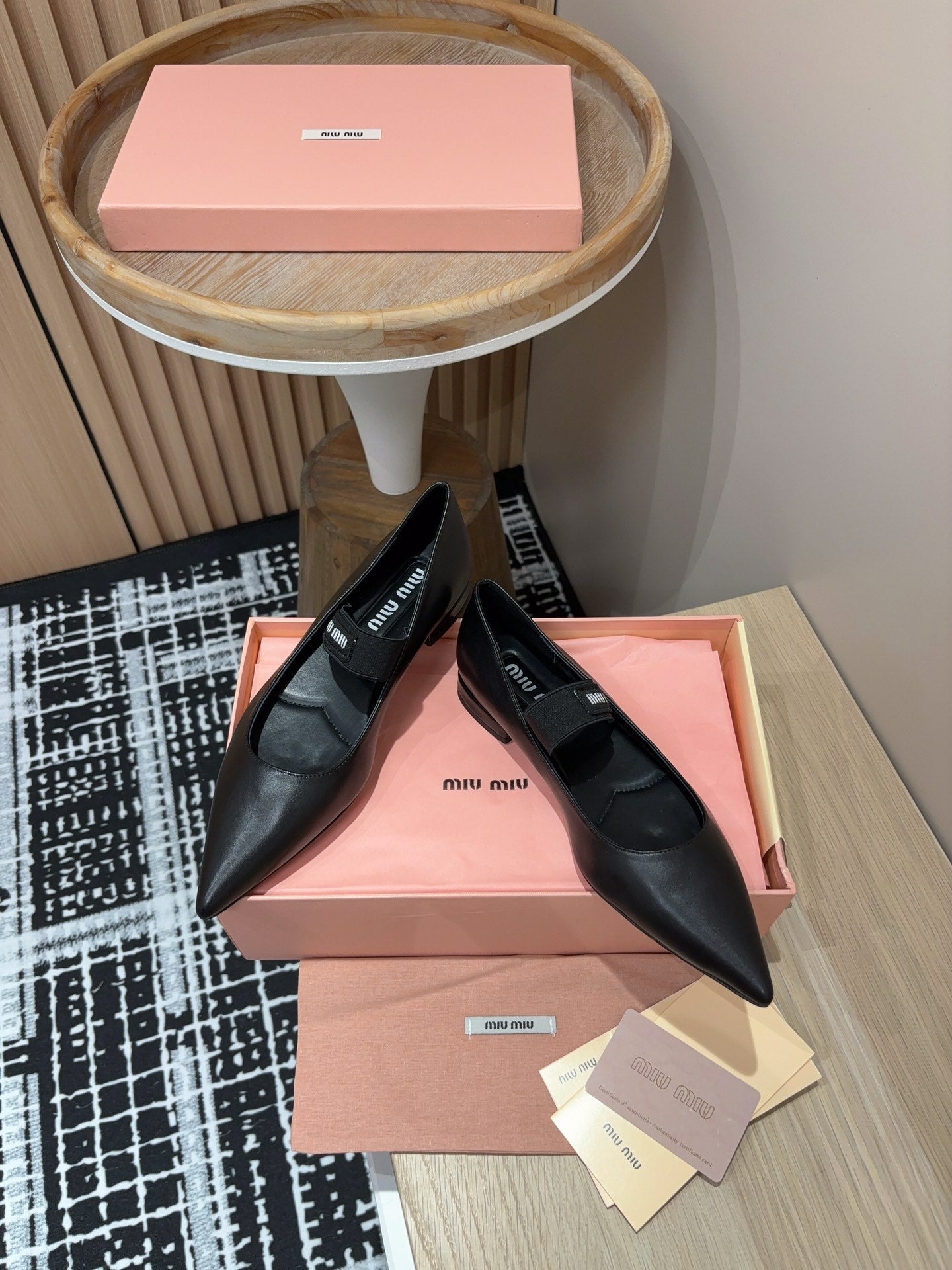 Miu ballerinas Black Sheepskin