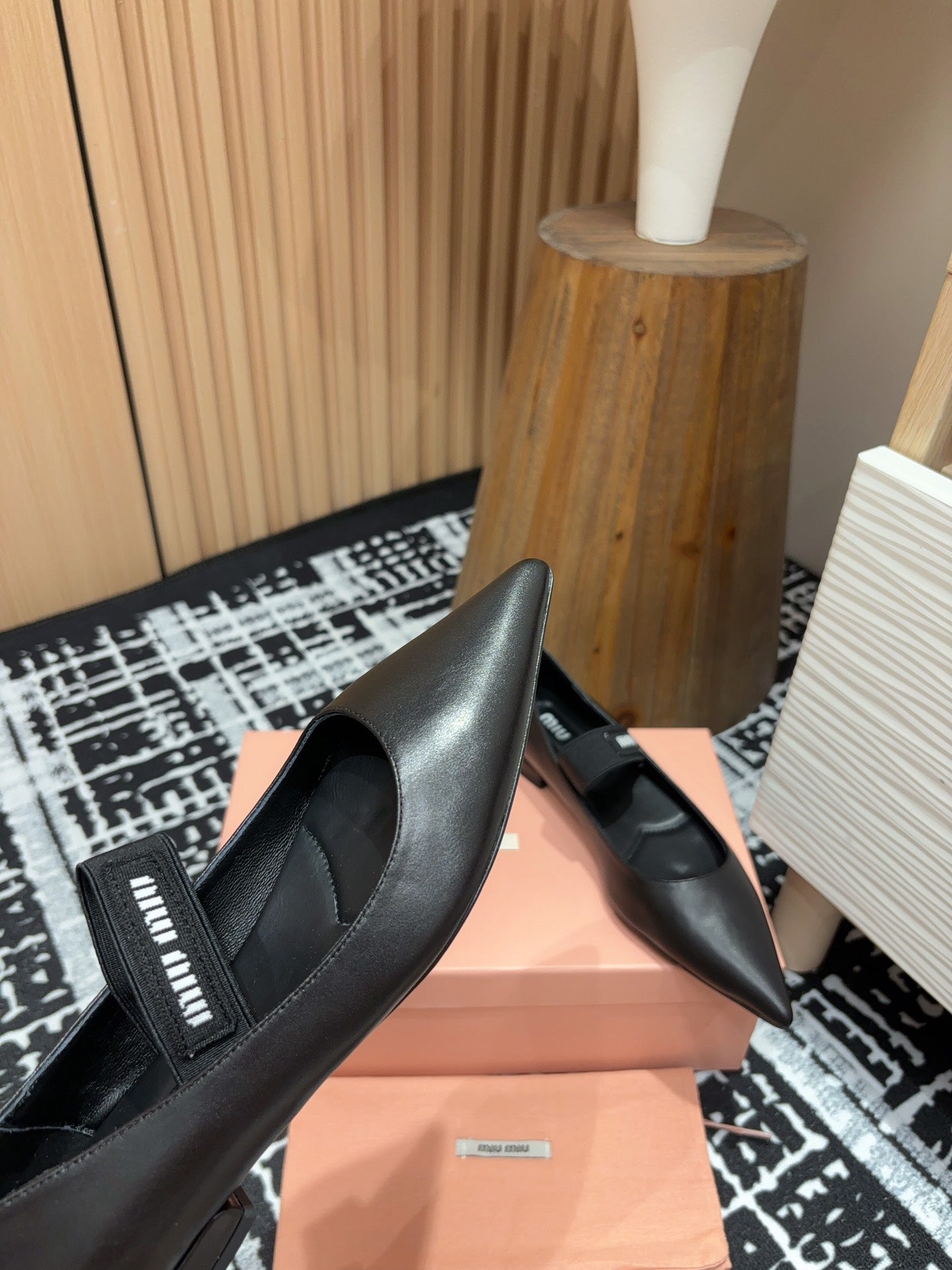 Miu ballerinas Black Sheepskin