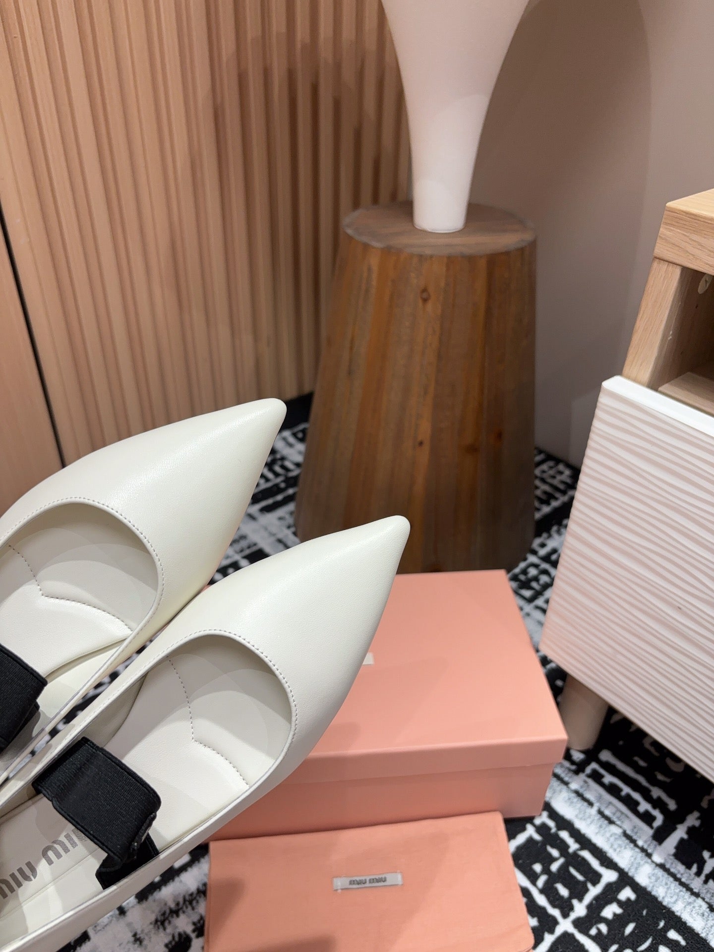 Miu Mary Jane White Lambskin