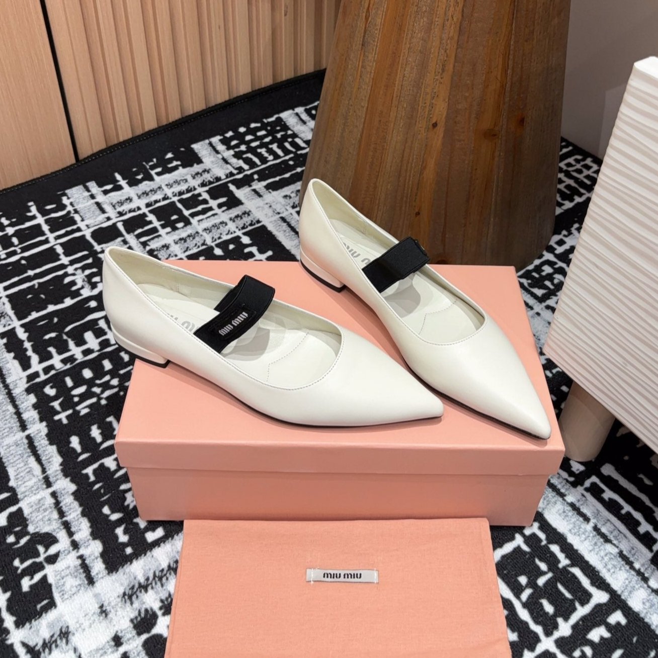 Miu ballerinas White Sheepskin