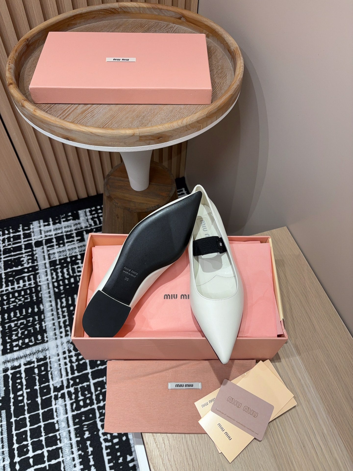 Miu ballerinas White Sheepskin