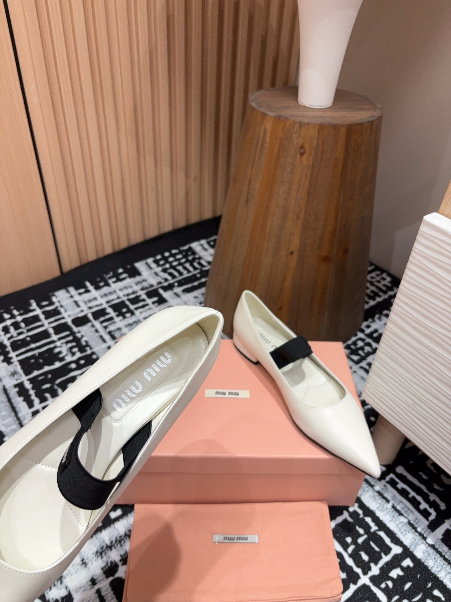 Miu ballerinas White Sheepskin