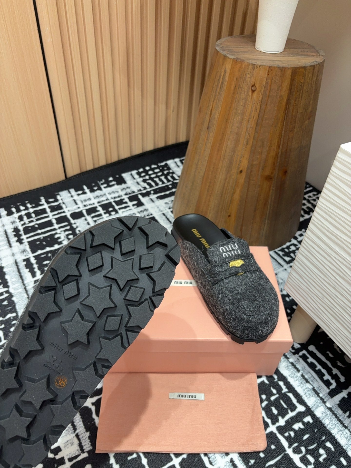 Miu Mules Black Original Wool